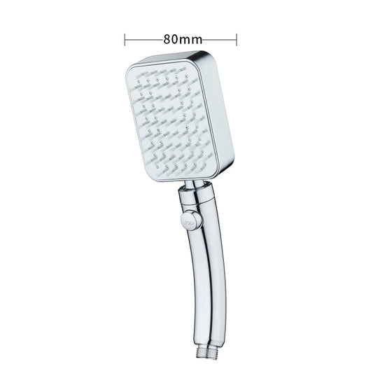 Detachable Hand Shower Set with Shower Hose and Holder Chrome Finish Square Shower Head