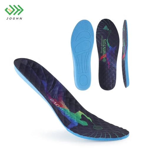 JOGHN Custom Material Non Slip Soft Shoe Insoles for Plantar Fasciitis Heel Cushion Pads Fabric Flat Feet Running Insoles