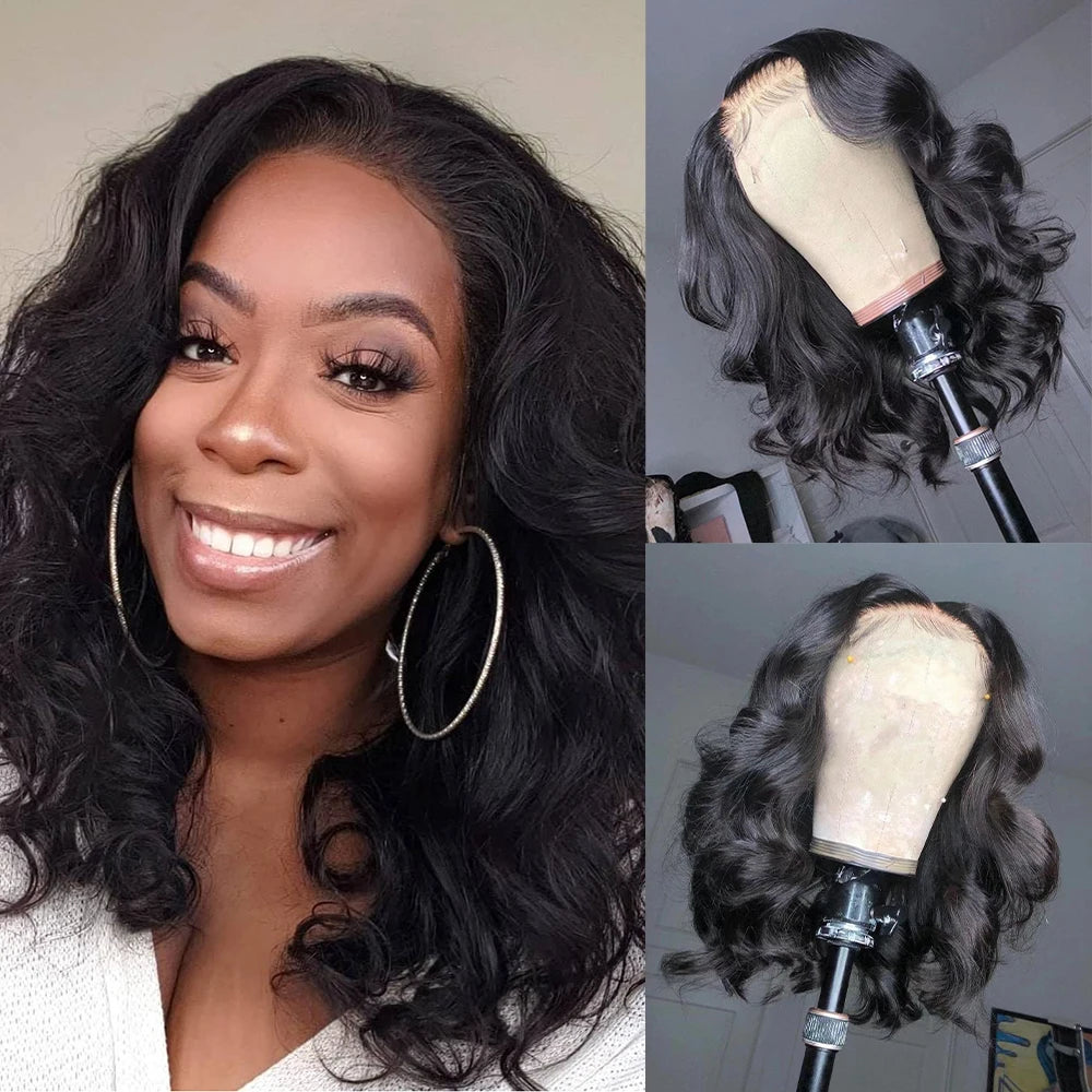 4x4 5x5 HD Lace Front Brazilian Hair Wig Glueless Bone Straight Short Bob Raw Brazilian Cuticle Alignment Double Drawn Hair