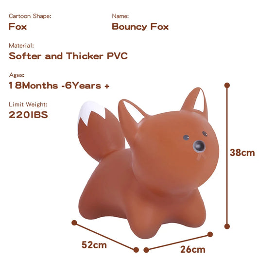 Jumping Toy Horse Jump Fox Bouncy Horse Toys Ride on Toy Animal Hopper Custom PVC Inflatable Toy Outdoor Toys for Kids Wholesale