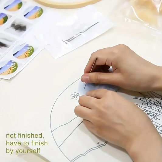 For CHENISTORY DIY Wool Felting Painting Embroidery Frame Handmade Needle Wool Painting Picture Home Decors Crafts Digital