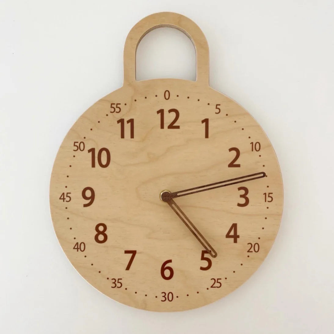 Wooden Silent Wall Clock Home Silent Wall Clock Children's Math Toy Silent Silent Eco-friendly Toy