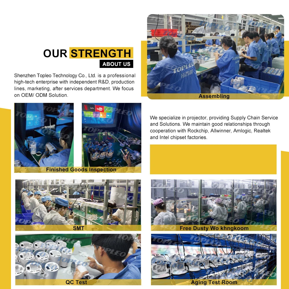 Topleo Proyector 4K 5G Video Outdoor Portable Wifi Display Wireless LCD Android HD 4k Video Hy300 Projector