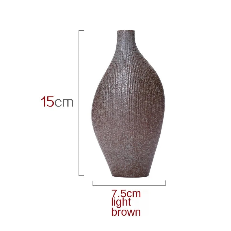 Stoneware Vase Japanese Retro Mini Floret Creative Porcelain Bottle Tea Ceremony Crafts Hydroponic Flower Pot