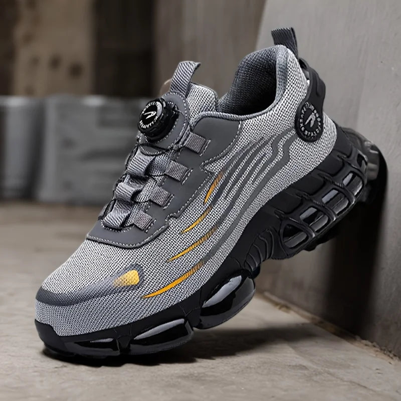 Rotating Button Mens Safety Shoes Steel Toe Smash Puncture Proof Man Work Shoes Protection Sneakers Wear-resistant Shoes for Men