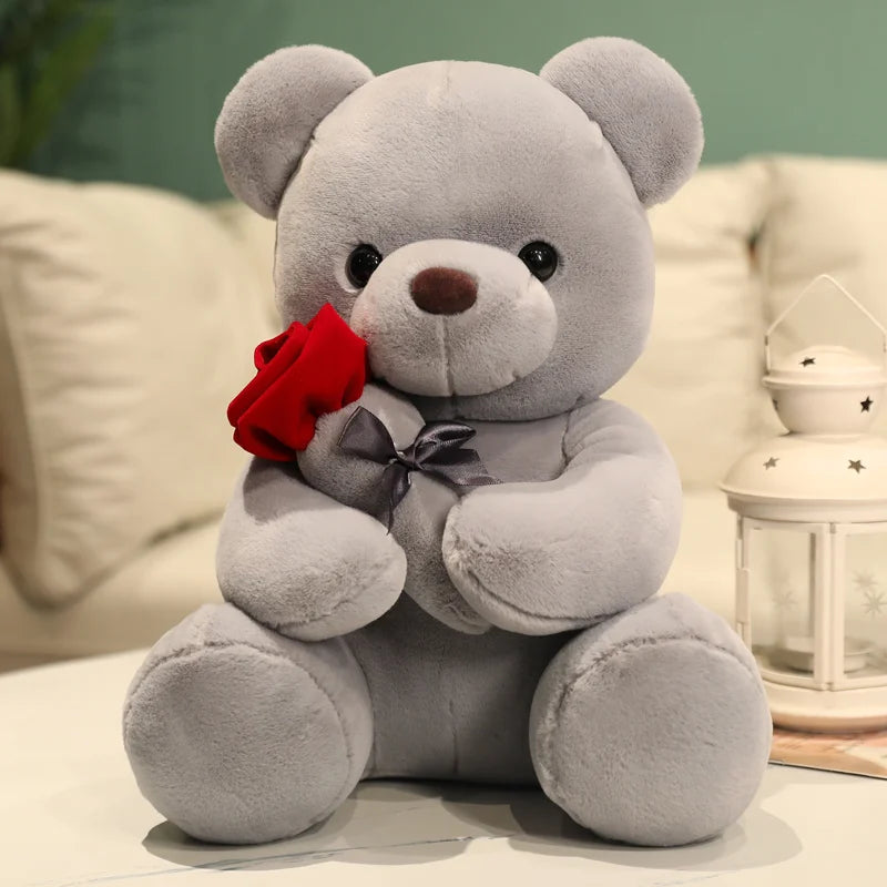 High Quantity Valentine's Day Confession Gift Cute Rose Bear Doll Super Soft Plush Toy Little Bear Stuffed Animal Girlfriend