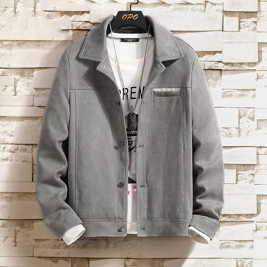 Wholesale Custom Logo Fashion Unisex Leather Denim Jackets Suede Fabric Men's Casual Slim Jean Jacket Coats