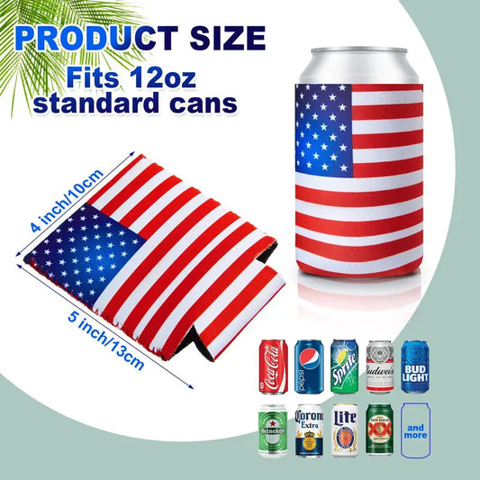 Foldable Custom Beach BBQ Insulated Blank Reusable Neoprene Beer Drink Coozy Cozy Christmas Gift 330ml 12oz Beverage Can Cooler