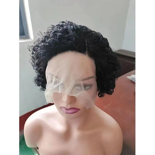 13x1 13x4 Lace Frontal Jerry Curly Wig Hot Human Hair Wig for Black Women 100% Human Hair Cheap Pixie Wig