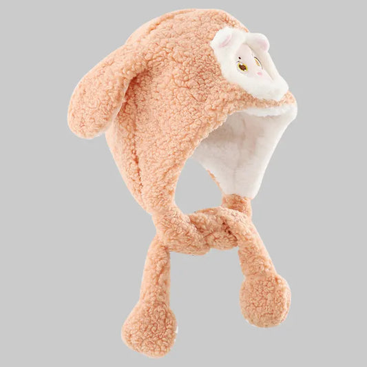 Outdoor Warm Cute Jumpy Ear Winter Hat Kids Hoods Hat