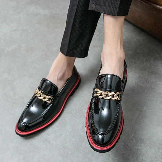 Size 47 48 Fashion Design Black Upper Casual Men Wedding Footwear Dress Shoes Loafers