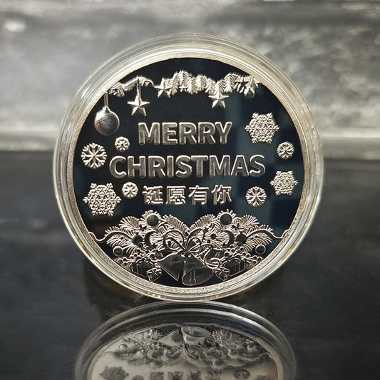 Christmas Eve Commemorative Coins Santa Claus Commemorative Coins Color Printing Commemorative Medals Europe and the United States Western Holiday Christmas Gifts