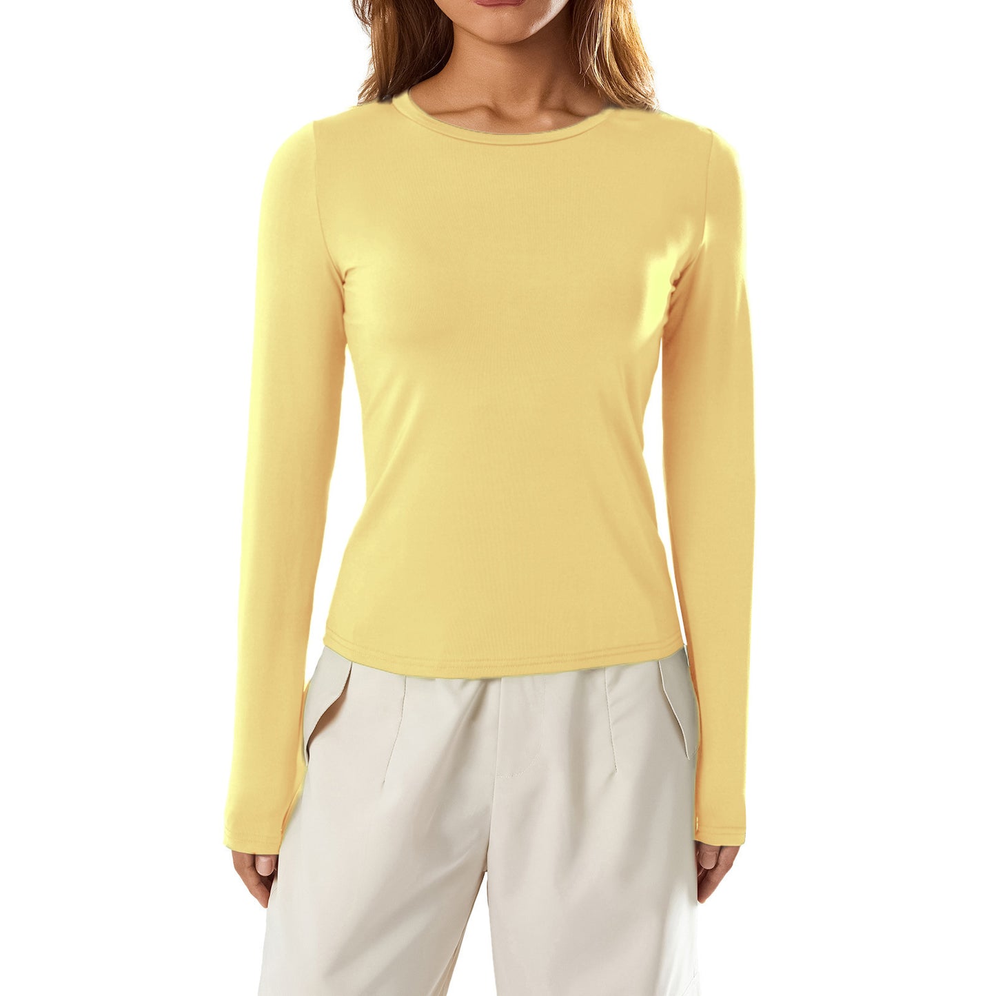 Versatile Irregular Slim Fit Bottoming Top Slim-fit Long Sleeve
