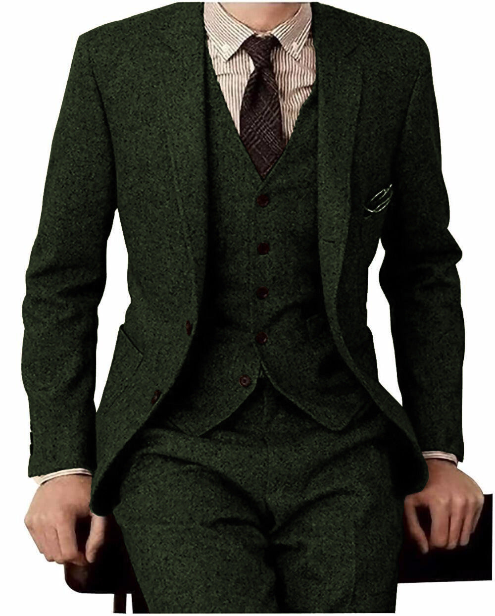 Men's Suit Three-piece Suit Fashion Woolen Suit