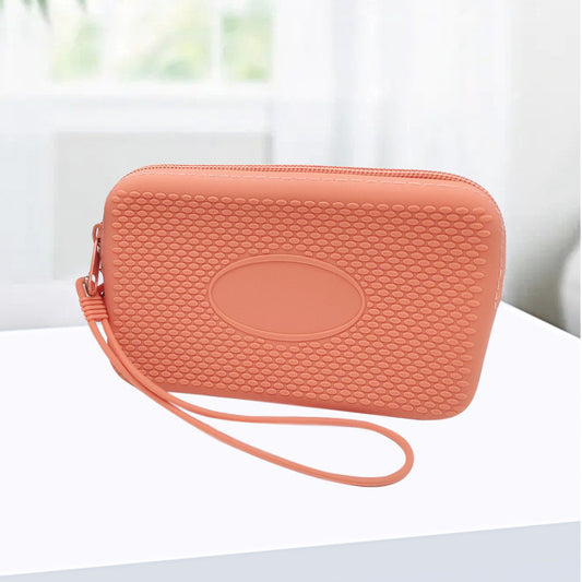 Silicone Square Small Travel Storage Bag with Handle, Customizable Logo, for Storing Miscellaneous Items, Toiletries, and Coins