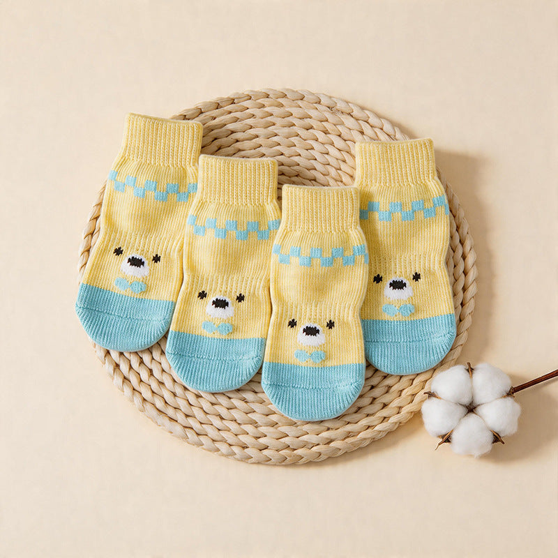 New pet socks, dog socks that stay on when out, cross-border bestseller, non-slip socks for small dogs with double-sided adhesive