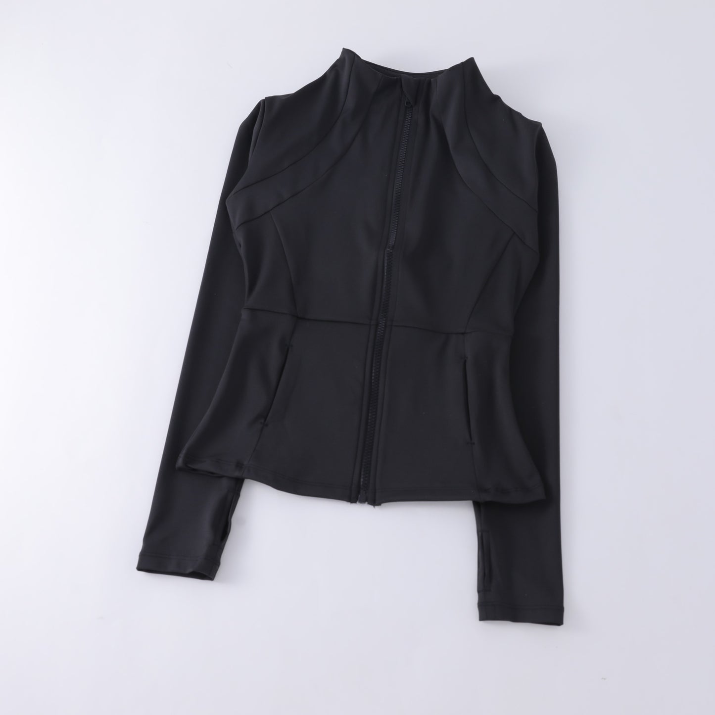 Yoga Clothing Women's Spring and Summer Vertical Collar Zipper Jacket Slim-fit Sun Protection Slimming Long-sleeved High-end Running Sports Fitness Top