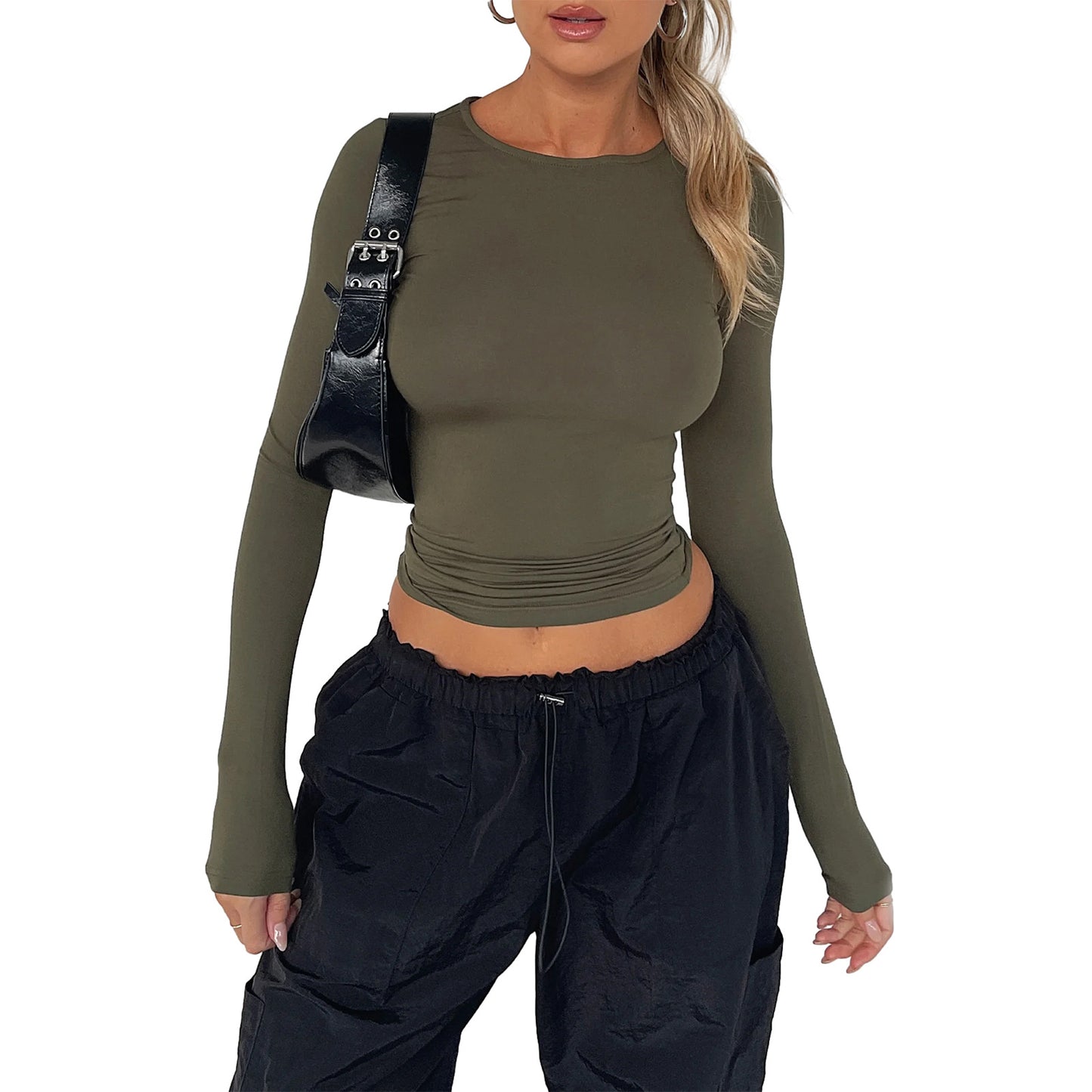 Versatile Irregular Slim Fit Bottoming Top Slim-fit Long Sleeve