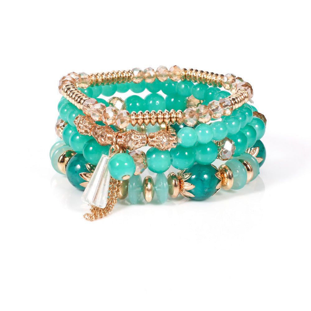 European and American Cross-Border Hot-Selling New Bohemian Bracelets Creative Tassel Multi-Layer Beaded Bracelets Fashion Jewelry