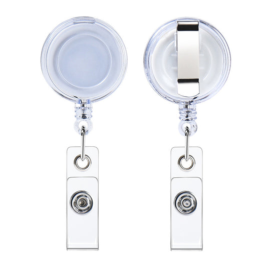 Transparent Easy Pull Buckle Doctor Nurse Breast Card Certificate Card Case Anti-loss Clip Buckle Meal Card Work Card Transparent Color Retractable Buckle