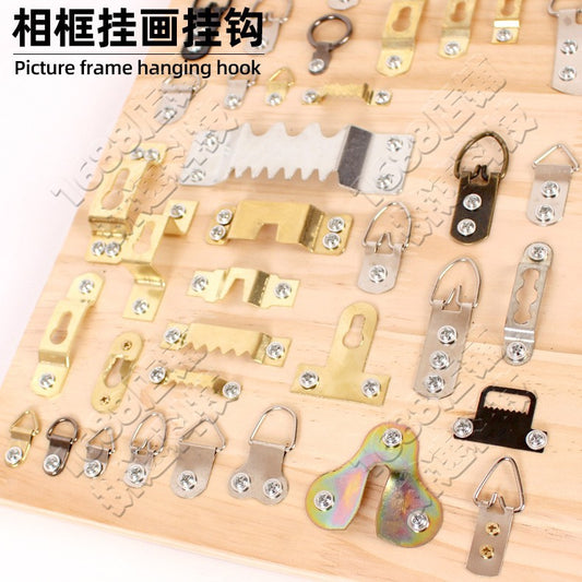 Photo Frame Hanging Buckle Hanging Ring Invisible Hook Metal Nail Hardware Hook Picture Frame Hanging Dark Hanging Buckle Oil Painting Hanging Painting Accessories