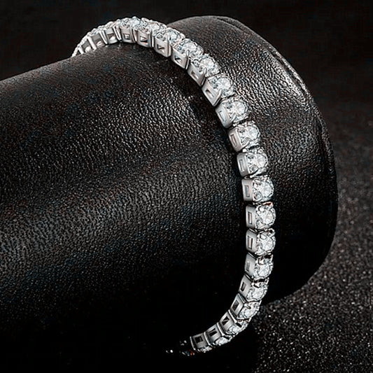WIC 925 Silver Moissanite High D Color VVS Small Rock Sugar Tennis Chain String Pendant Simple Bracelet Necklace