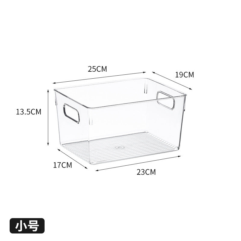 Desktop Storage Box Small Miscellaneous Stationery Sticky Notes Handbook Pencil Transparent Narrow Long Storage Storage Box