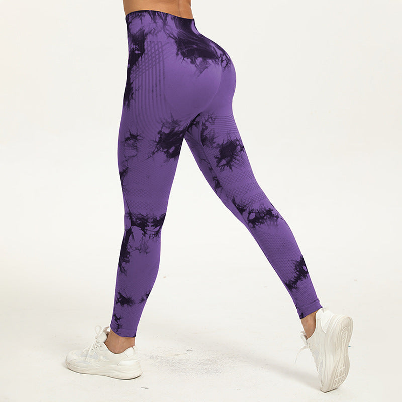 European and American hot selling seamless hip lifting fitness pants belly contracting tight high waist peach hip yoga pants