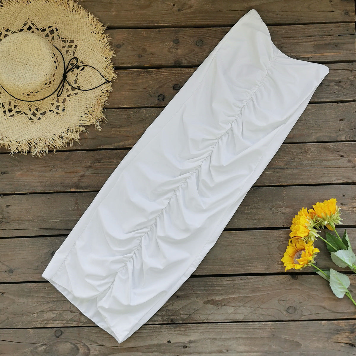 Pure White One-piece Swimsuit Skirt Shawl Three-piece Suit Sexy