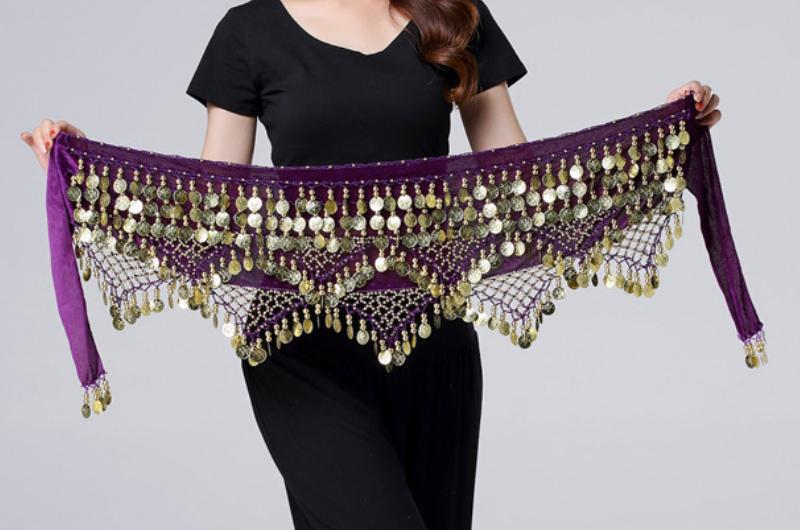 Belly Dance Waist Chain Indian Dance Dance Waist Seal Oriental Dance Belt Waist Towel Performance Clothing Practice Performance Accessories Hip Towel