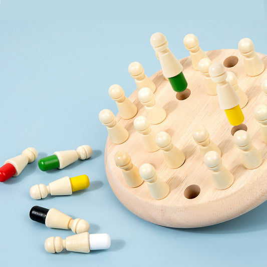 Cross-border children's wooden early education color memory chess thinking logic concentration training parent-child interactive puzzle board game