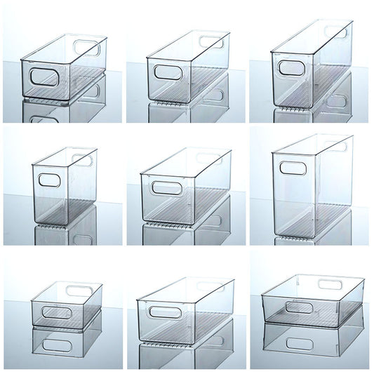 Desktop Storage Box Narrow Long Slim High Gap Transparent Acrylic Snack Kitchen Mirror Cabinet File Bathroom Cosmetics