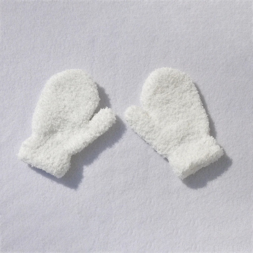 Warm Plush Thick Warm Baby Gloves Winter Plus Velvet Mittens Children Kid Coral Fleece Full Finger Gloves For 1-4Y Kids Gloves