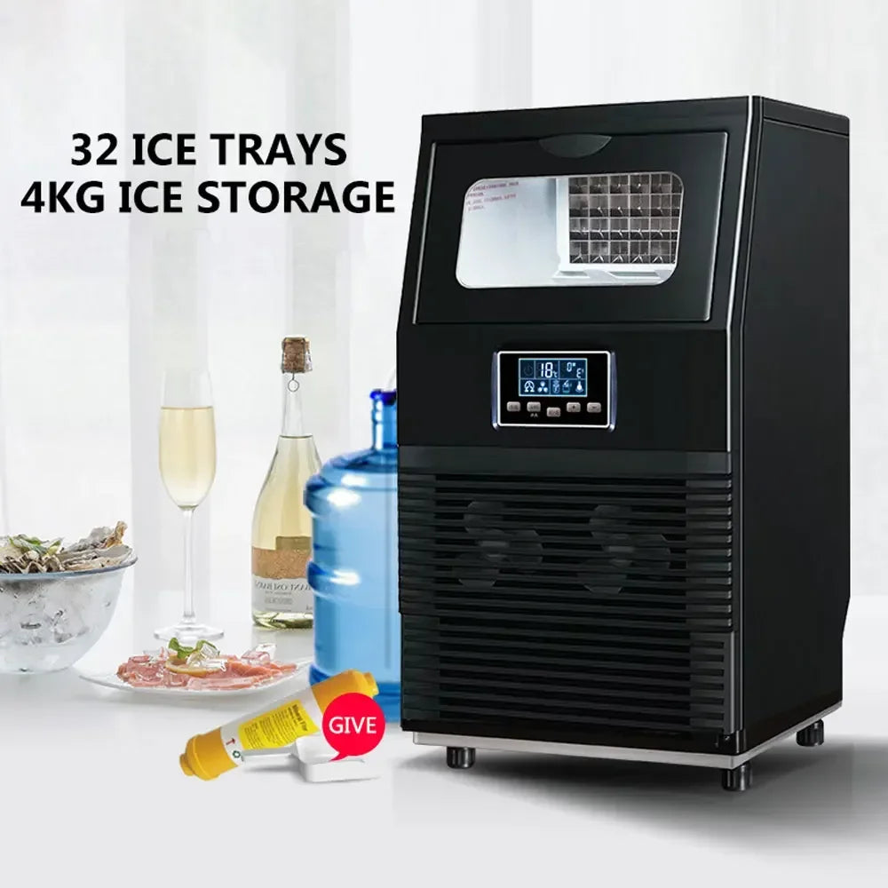 Fully Automatic Cubic Ice Maker, Water Inlet Brake Ice Maker, Desktop Commercial Mini Device