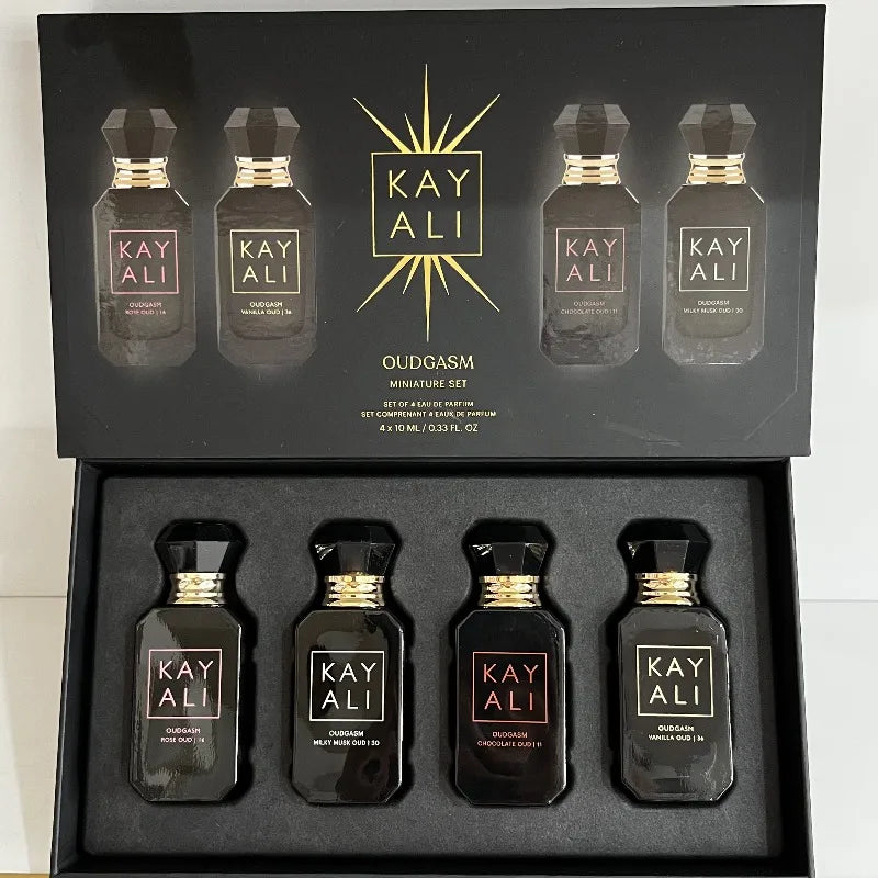KAYALI Unisex Perfume Set 4*10ml Long Lasting Fresh Mild Elegant Floral Fruity Musk Natural Fragrance Two Scents Vanilla Royale