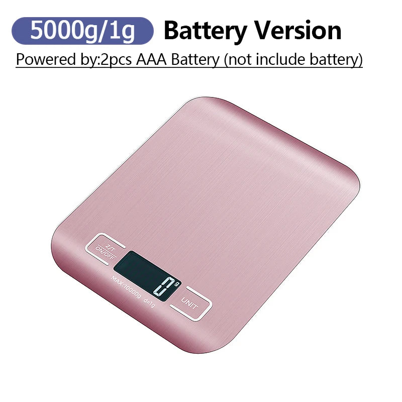 5kg/10kg Digital Kitchen Scale LCD Display Stainless Steel Electronic Scales Home Jewelry Food Snacks Weighing Baking Tools