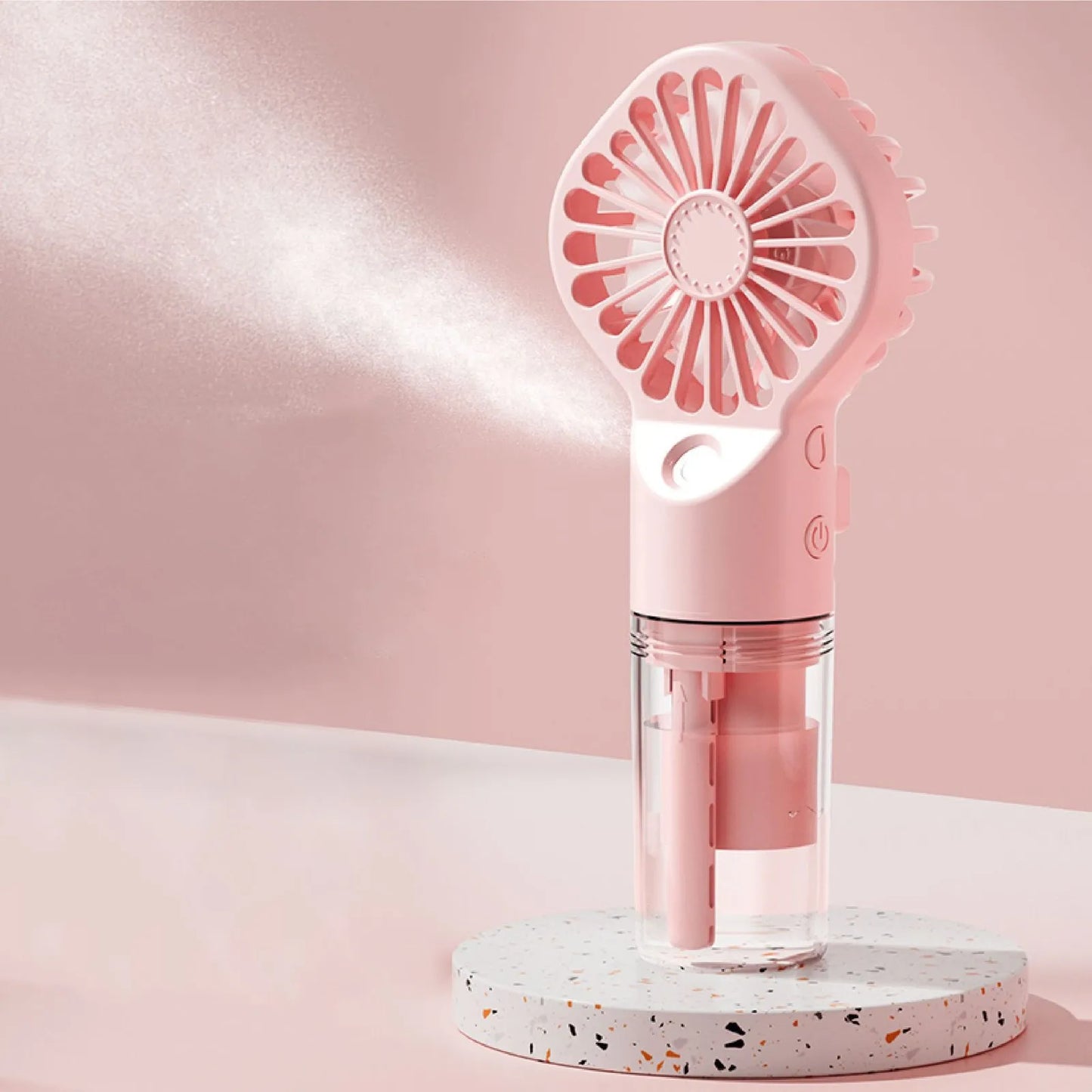 Portable Handheld Water Spray Mist Fan USB Rechargeable Mini Fan Cooler 4-Speed
