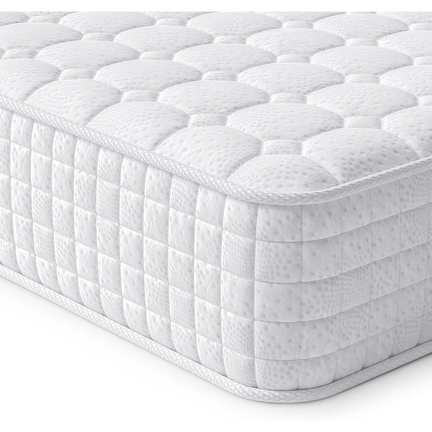 10 Inch Hybrid Mattress with Breathable Memory Foam and Individually Pocket Spring - Medium Firm, White