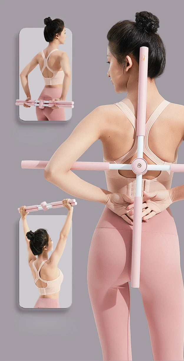 Yoga Hunchback Corrector Adjustable Rotation Open Shoulder Standing Training Stick Back Posture Corrector Training Equipment