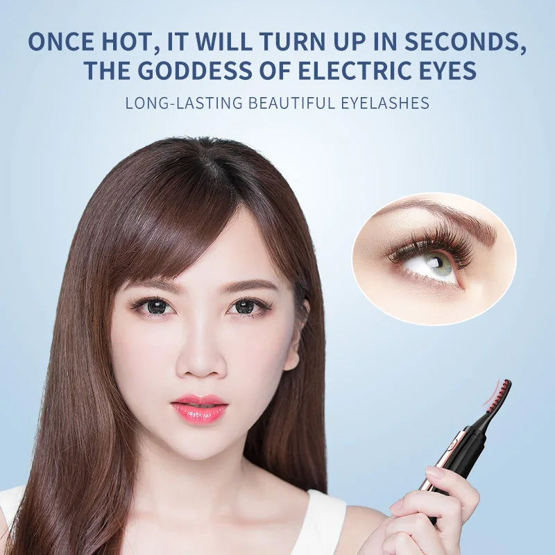 Heated Eye Lash Curler Natural Curling Makeup Revolution Portable Electric Eyelash Curlers Safe Anti-Burn Comb with LED Display