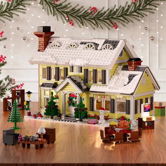 Christmas Vacation House Building Blocks Set Christmas Holiday Snow Village Toys Decor Gift for Adults and Boys Girls (1156 pcs)