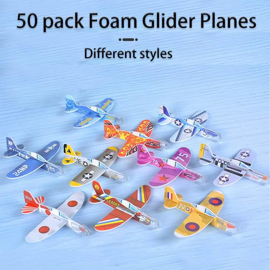 10/100Pcs Kids Party Supplies DIY Multicolor Foam Airplane Boys Birthday Party Souvenirs Pinata Filler Kindergarten Prize Toys