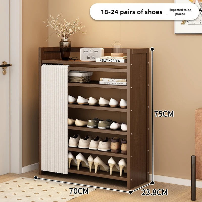 Free installation shoe rack indoor simple folding household multi-layer dustproof rental room shoe storage artifact