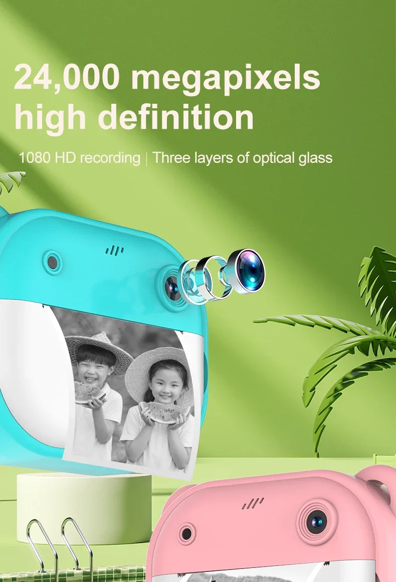 Children Digital Camera Instant Print Toys Thermal Print Camera Instant Photo Printing Camera With Video Function Kids Gifts