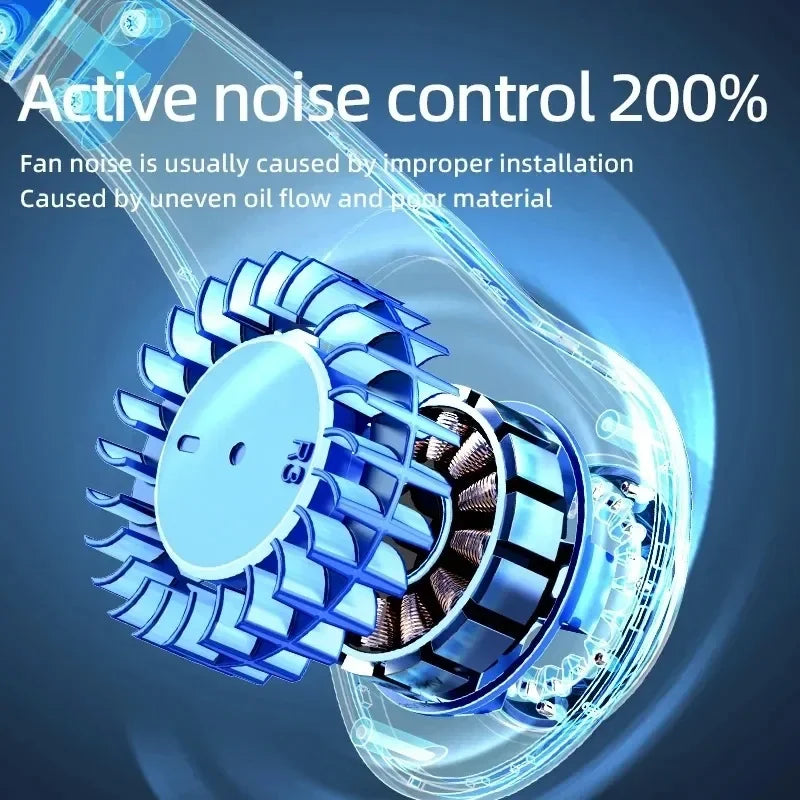 3000mAh Hanging Neck Fan Portable Bladeless Mini USB Rechargeable Mute LED Digital Display Electric Fan Summer Air Cooler 