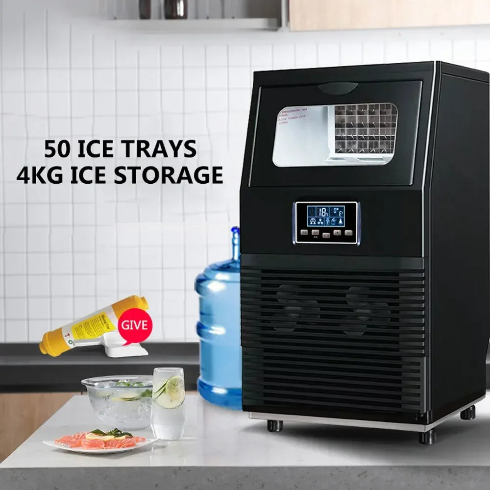 Fully Automatic Cubic Ice Maker, Water Inlet Brake Ice Maker, Desktop Commercial Mini Device