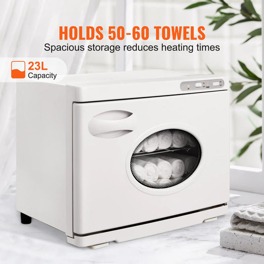SucceBuy Hot Towel Warmer 8/23L Large Capacity with See Through Window 2-in-1 Quick All-round Heating Facials SPA Massage Salon
