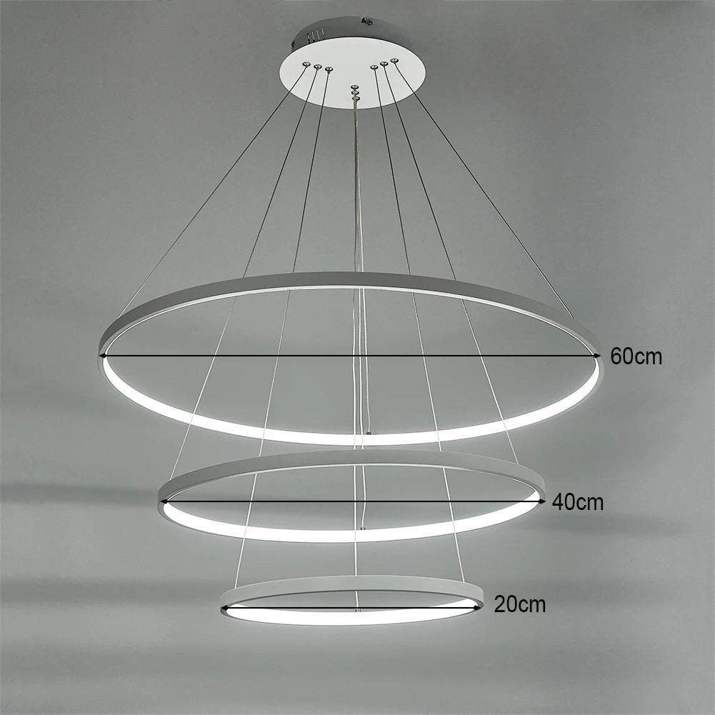 KOMORE Modern Tiered LED Ceiling Hanging Pendant Light Ceiling Lighting for Kitchen Dinning Table Hallway Entryway