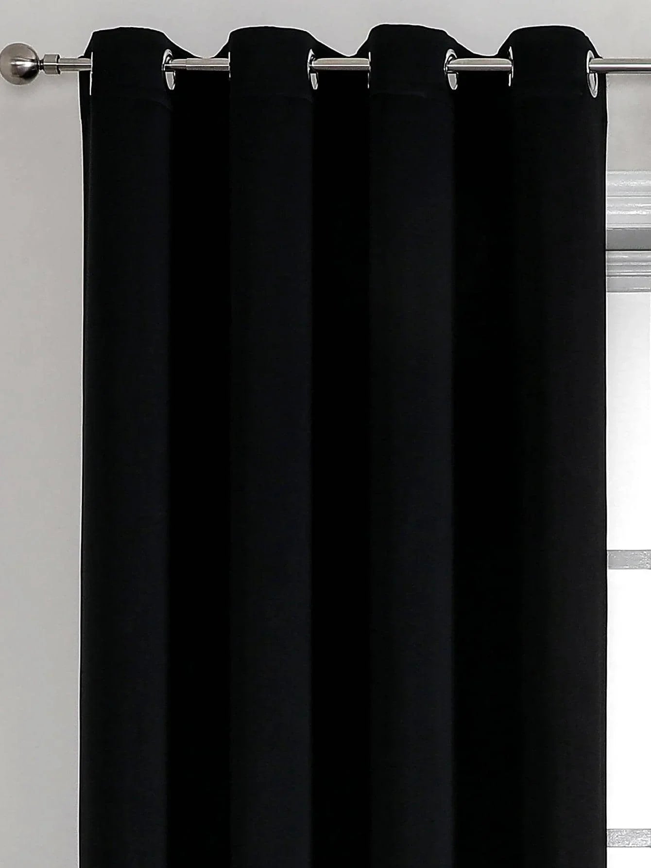 1PC Black High Blackout Curtains for Living Room Finished Window Curtains for Bedroom