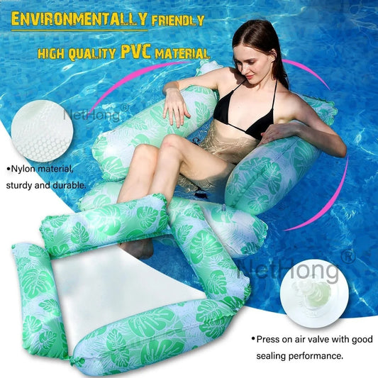 Iatable Chair 4Tube Pool Lounger Float Water Hammock Multi-Purpose